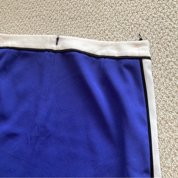 Babaton Aritzia Colorblock Mini Skirt Size 6 Blue Cream Black Lined Like New - Picture 7 of 10